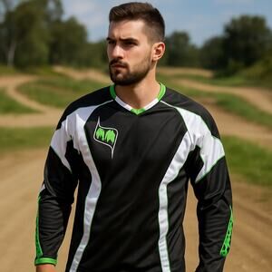 MSR Motocross Jersey Black Green White Riding Gear XXLarge